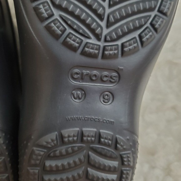 Classic Crocs Sz  Womens 9 Black Faux Fur Lined Dual Comfort Shoes Clogs - Picture 8 of 9